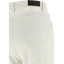 White Cotton High-Waisted Jean