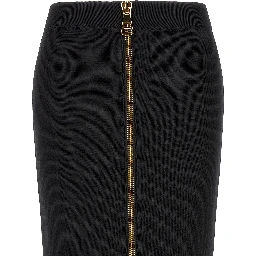 Black Viscose Midi Skirt