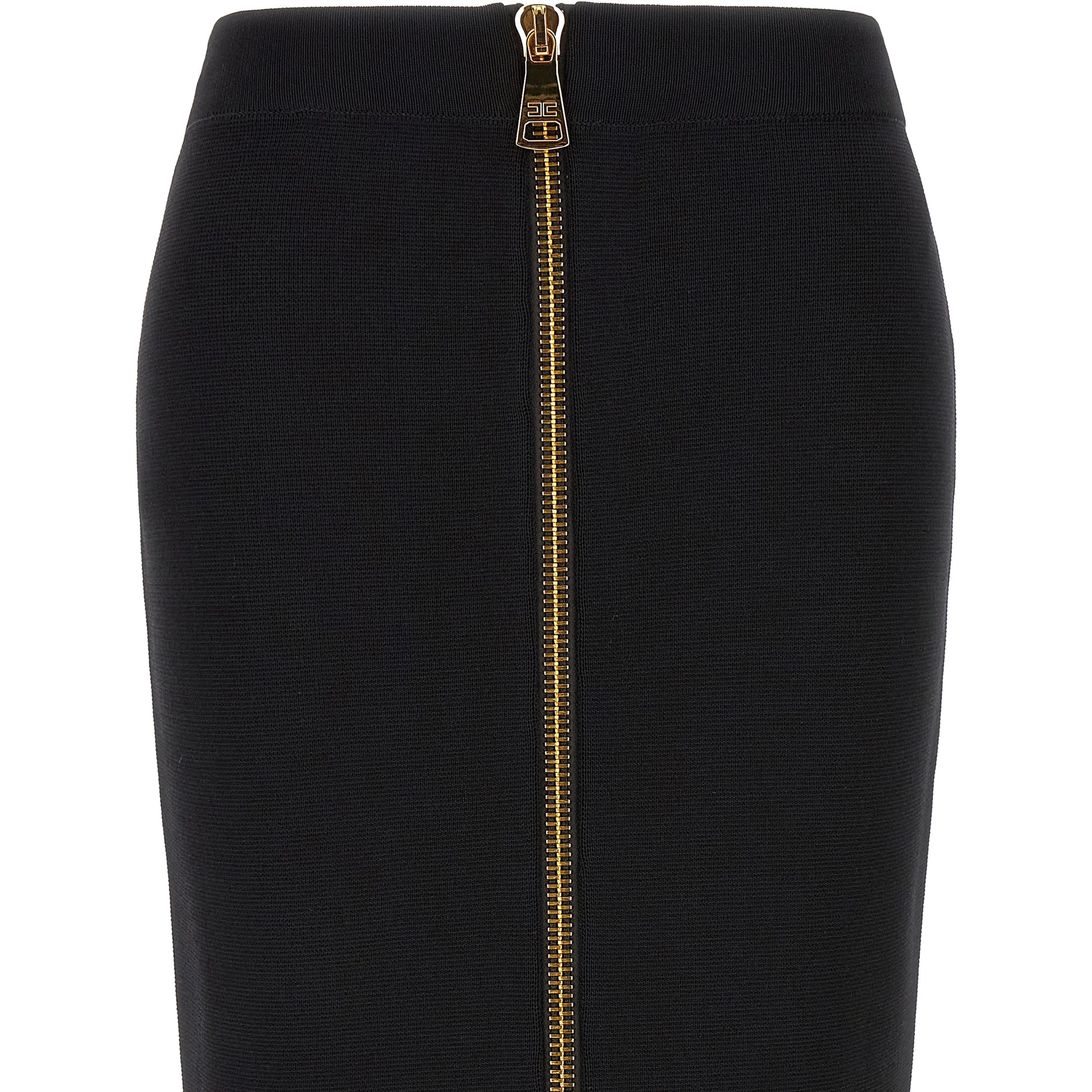 Black Viscose Midi Skirt