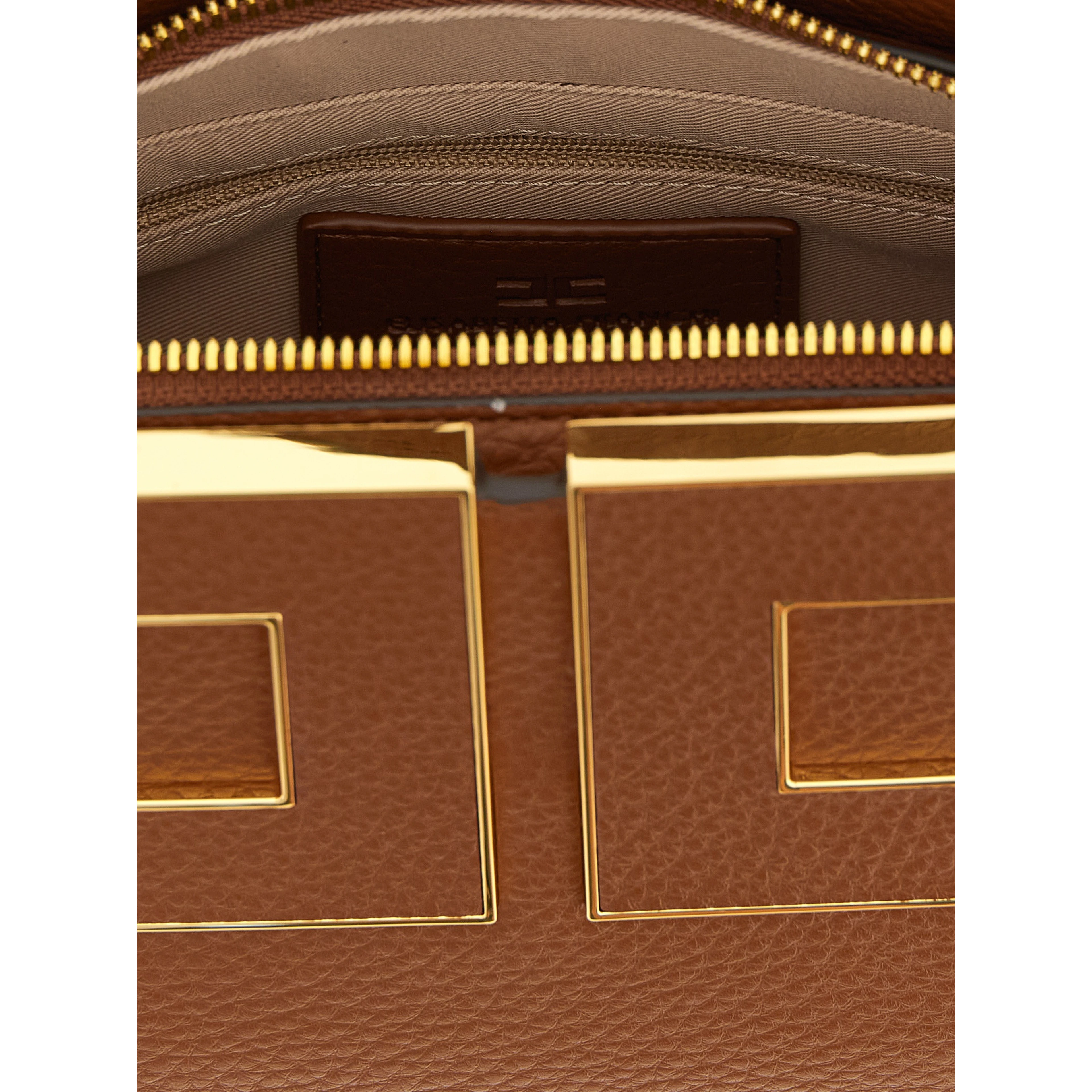 Brown Polyester Handbag