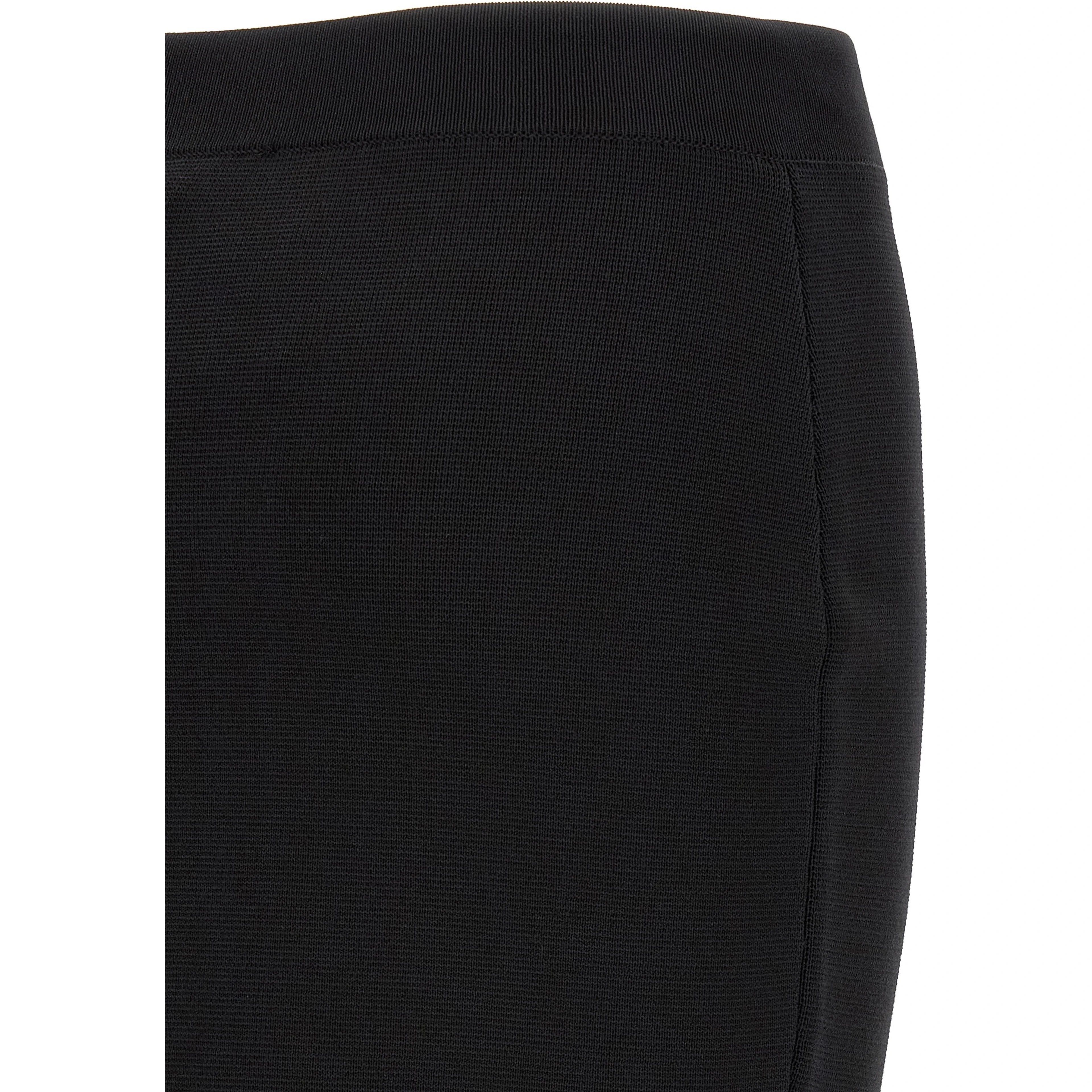 Black Viscose Midi Skirt