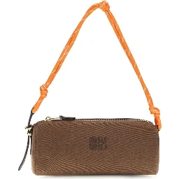 Brown Cotton Shoulder Bag