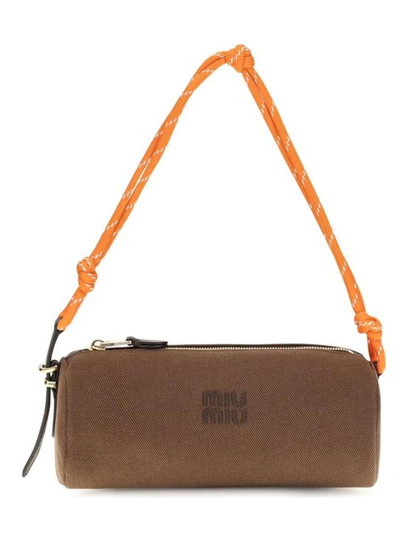Brown Cotton Shoulder Bag
