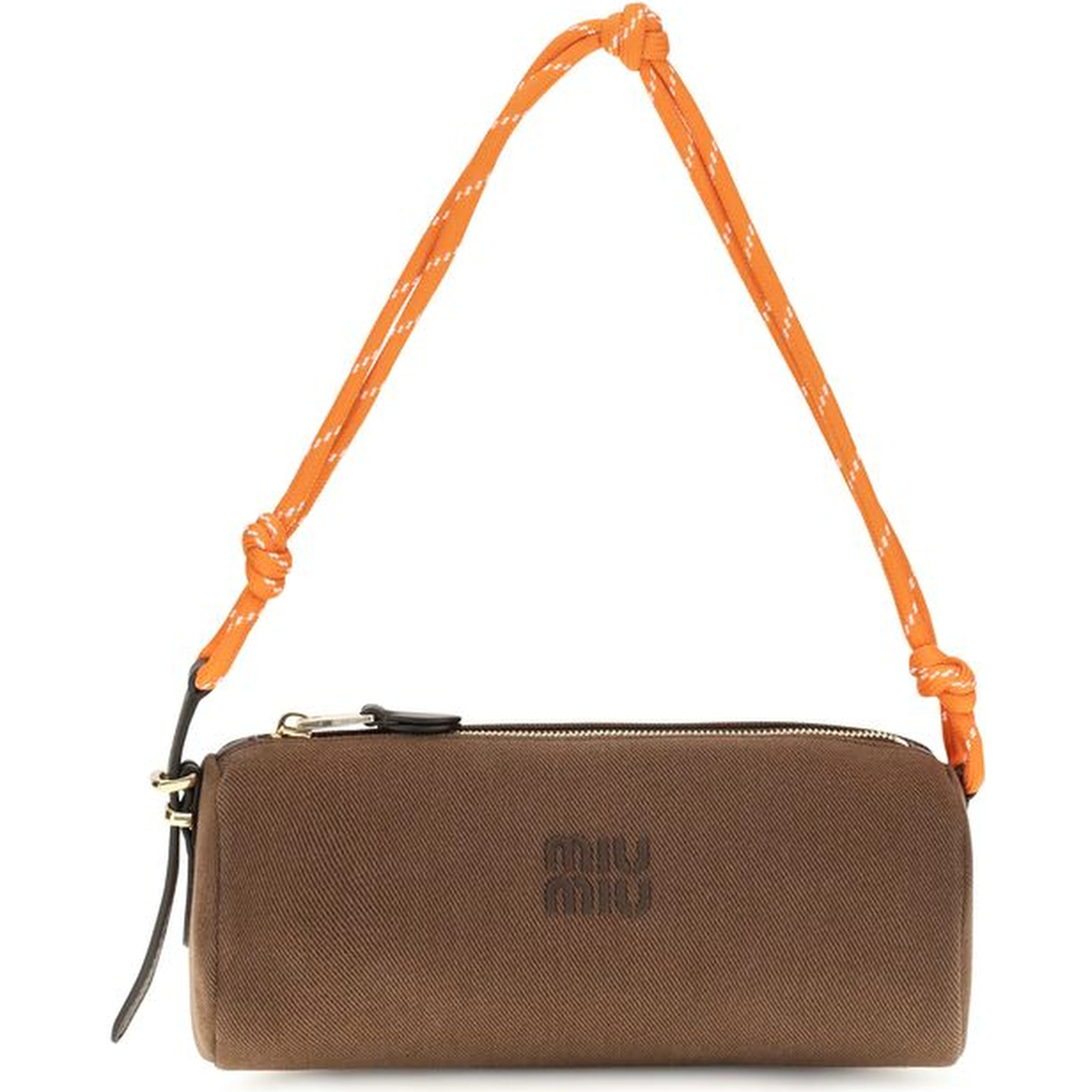 Brown Cotton Shoulder Bag