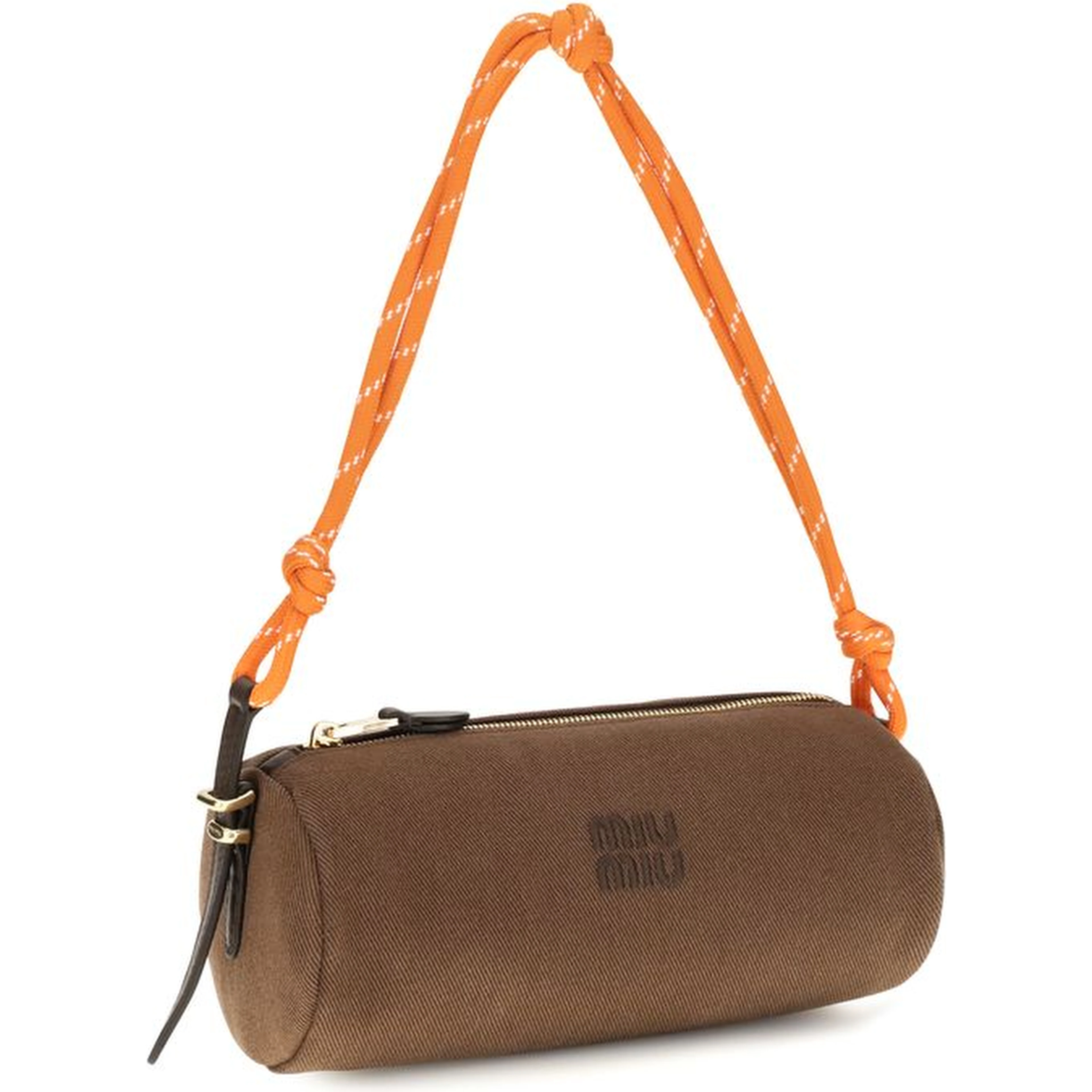 Brown Cotton Shoulder Bag