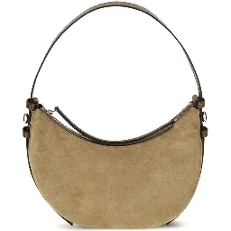 Beige Suede Leather Shoulder Bag