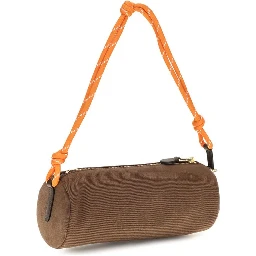Brown Cotton Shoulder Bag