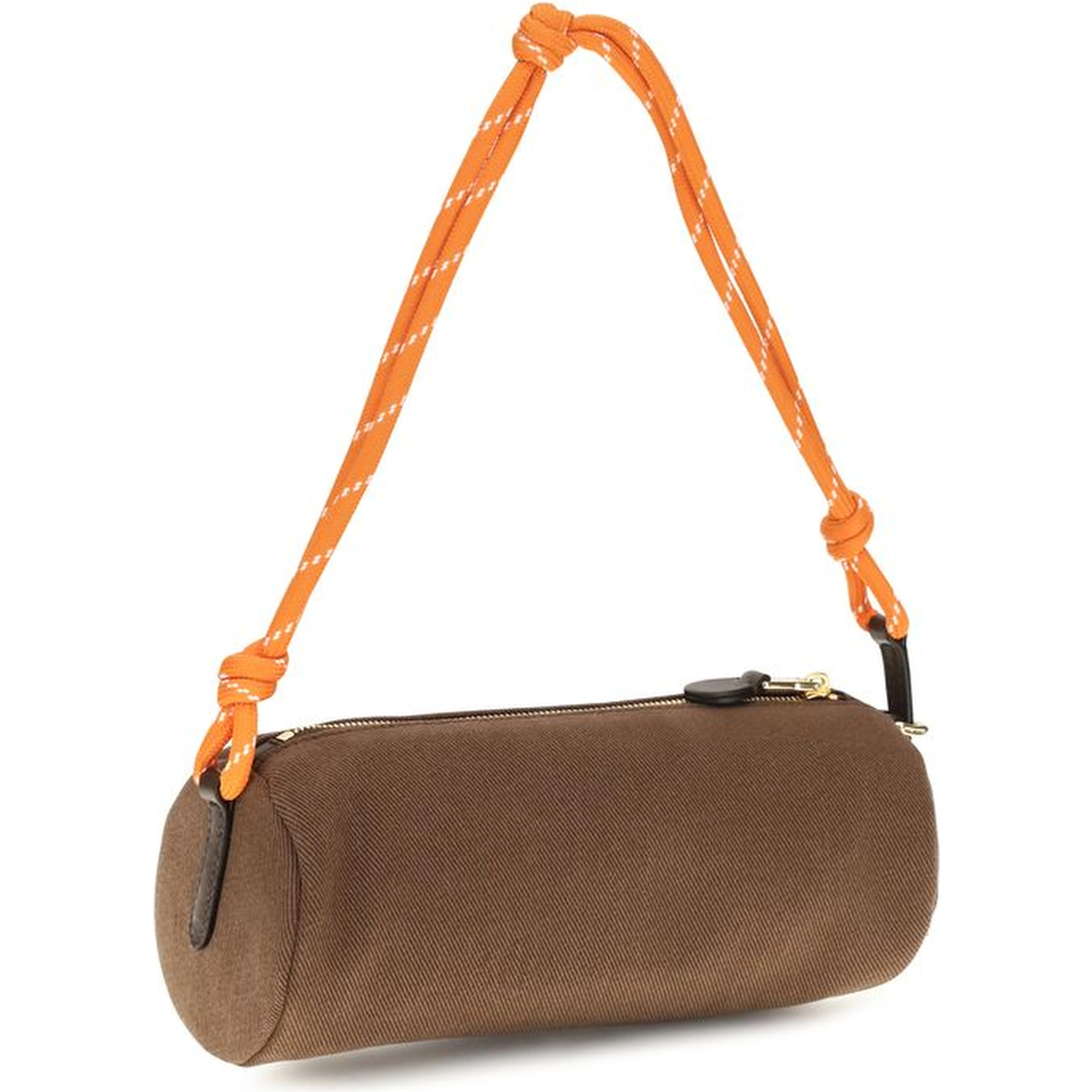 Brown Cotton Shoulder Bag