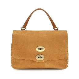 Beige Suede Leather Shoulder Bag
