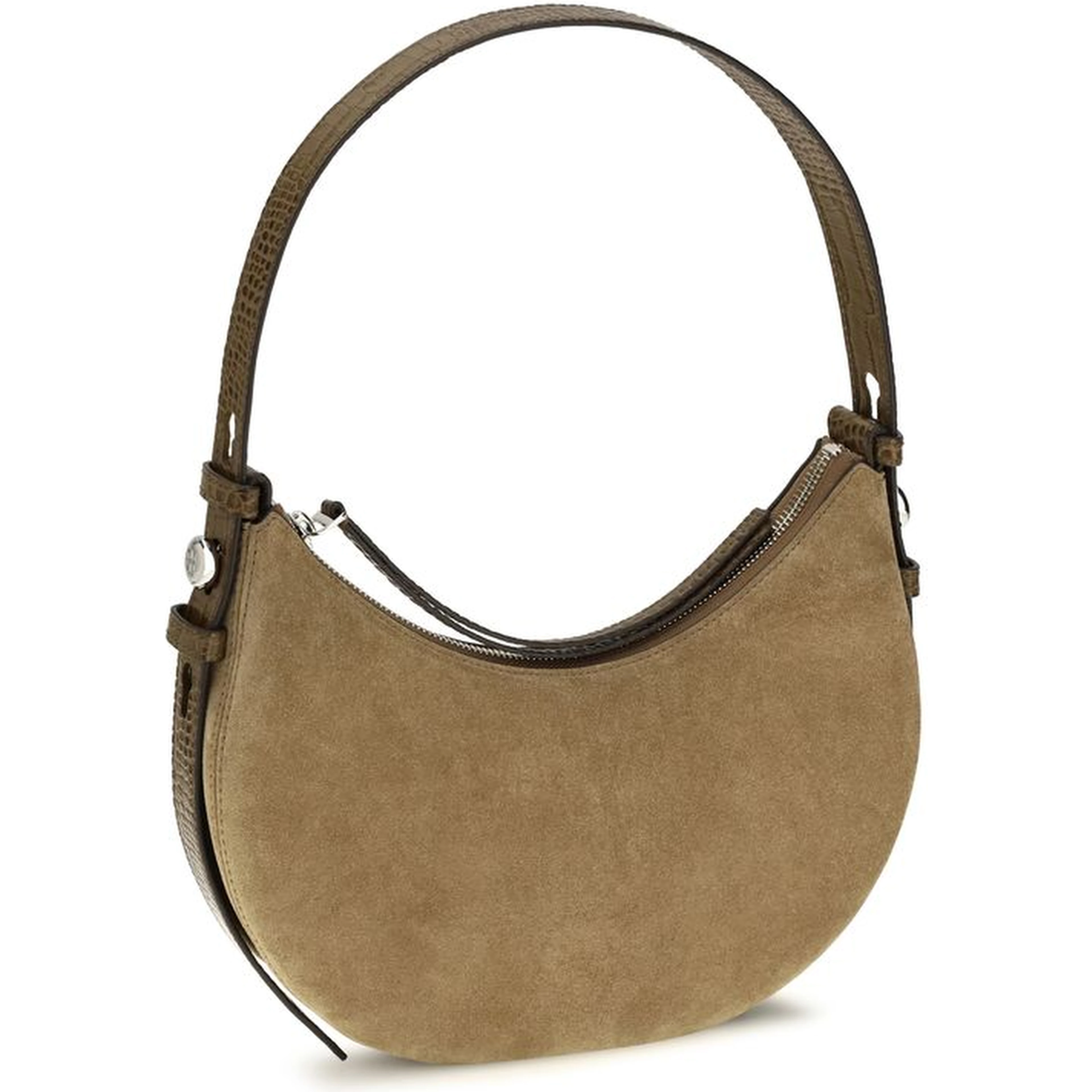 Beige Suede Leather Shoulder Bag