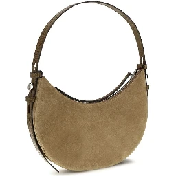 Beige Suede Leather Shoulder Bag