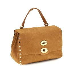 Beige Suede Leather Shoulder Bag