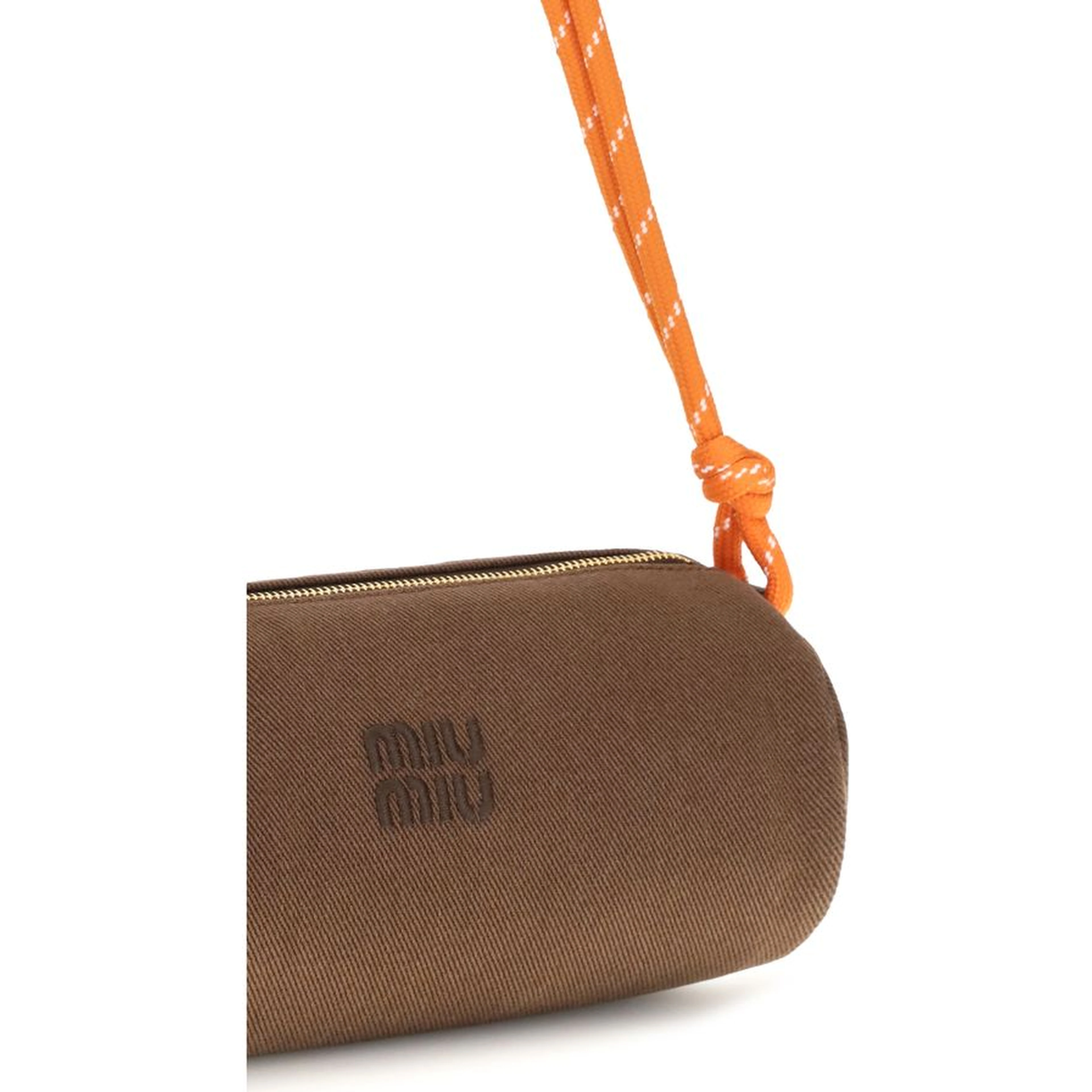 Brown Cotton Shoulder Bag
