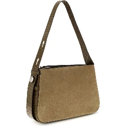 Beige Suede Leather Shoulder Bag