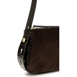 Brown Suede Leather Shoulder Bag
