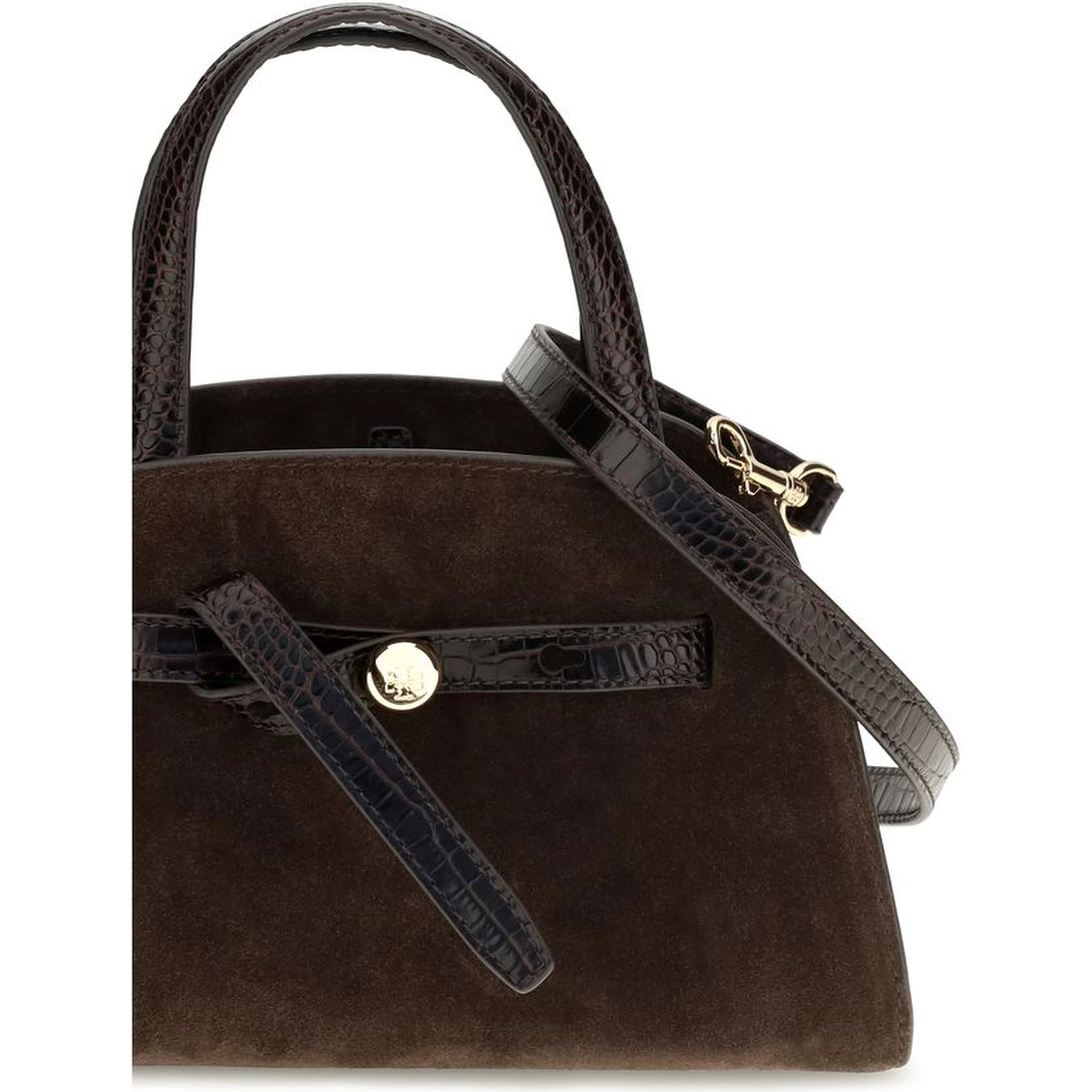 Brown Suede Leather Shoulder Bag