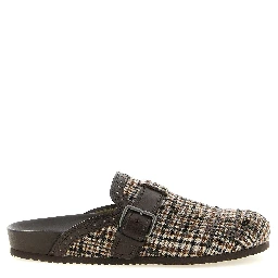 Brown Alpaca Leather Clogs