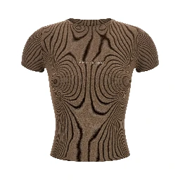Brown Polyamide T-Shirt