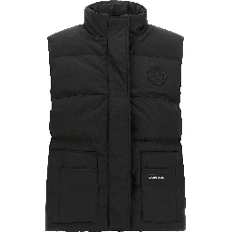 Black Polyester Sleeveless Jacket