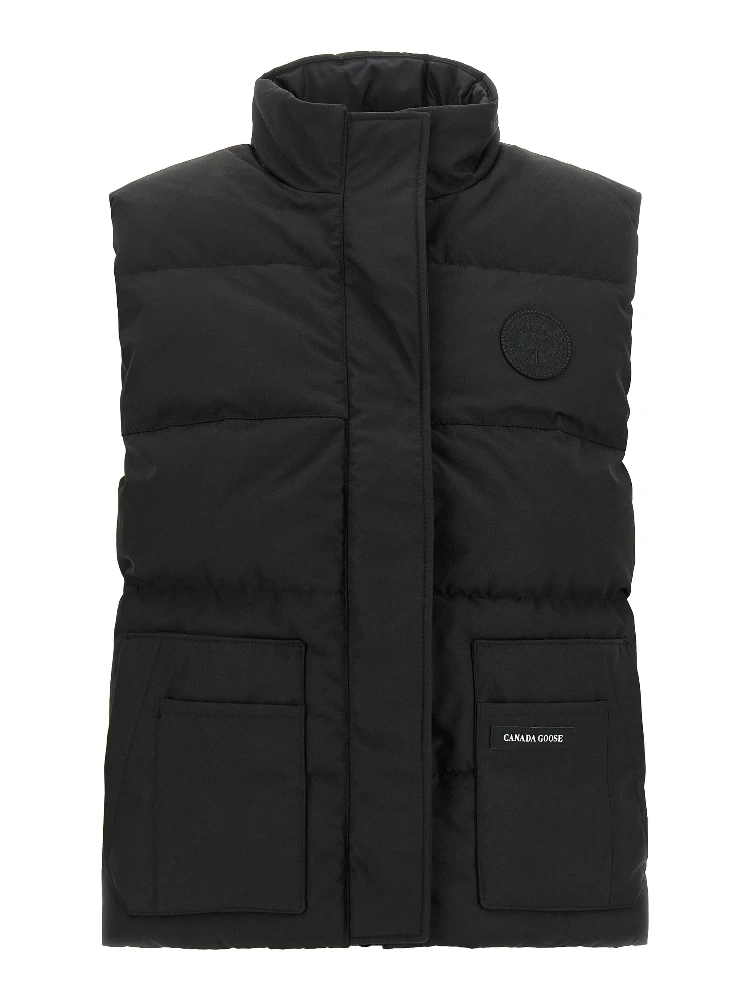Black Polyester Sleeveless Jacket