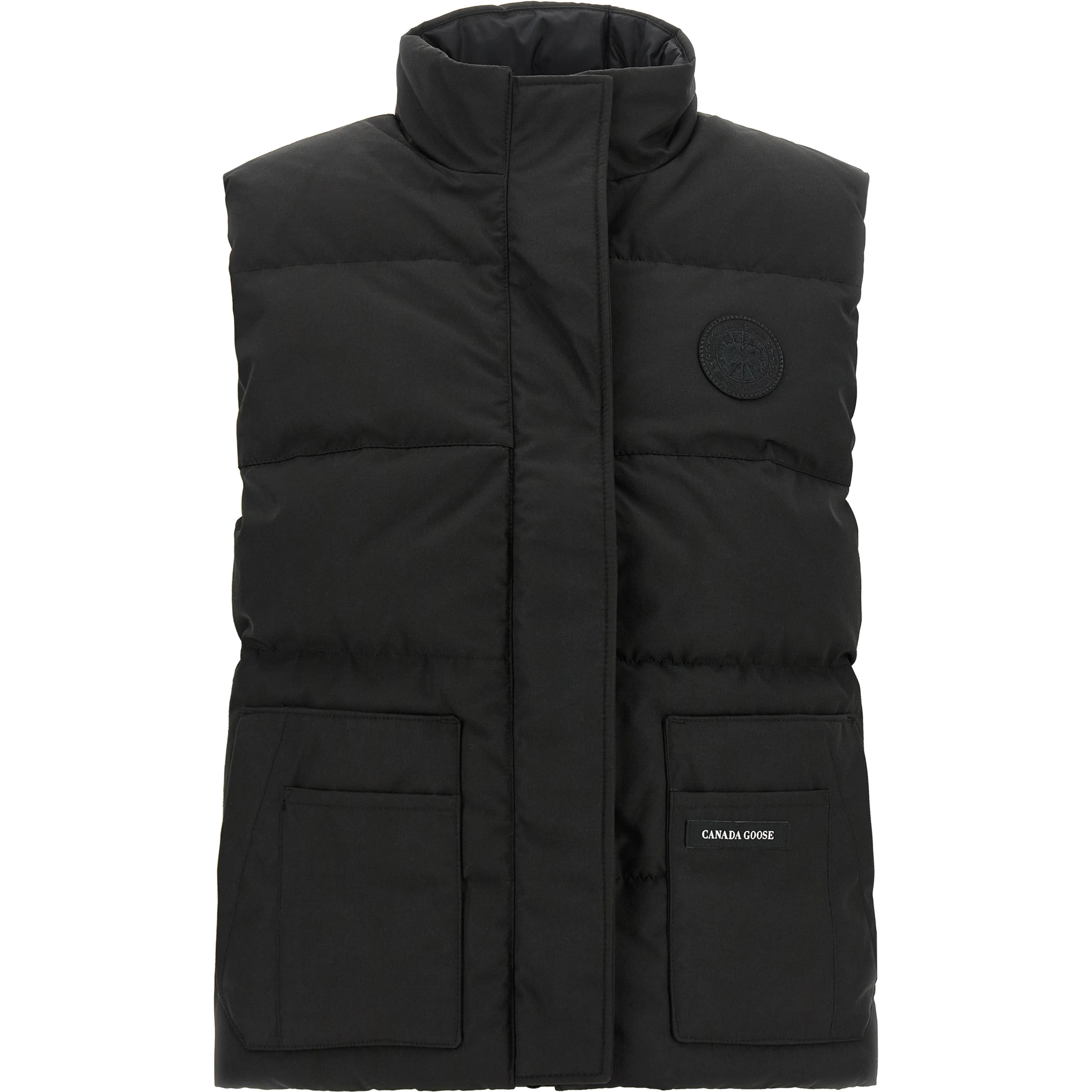Black Polyester Sleeveless Jacket