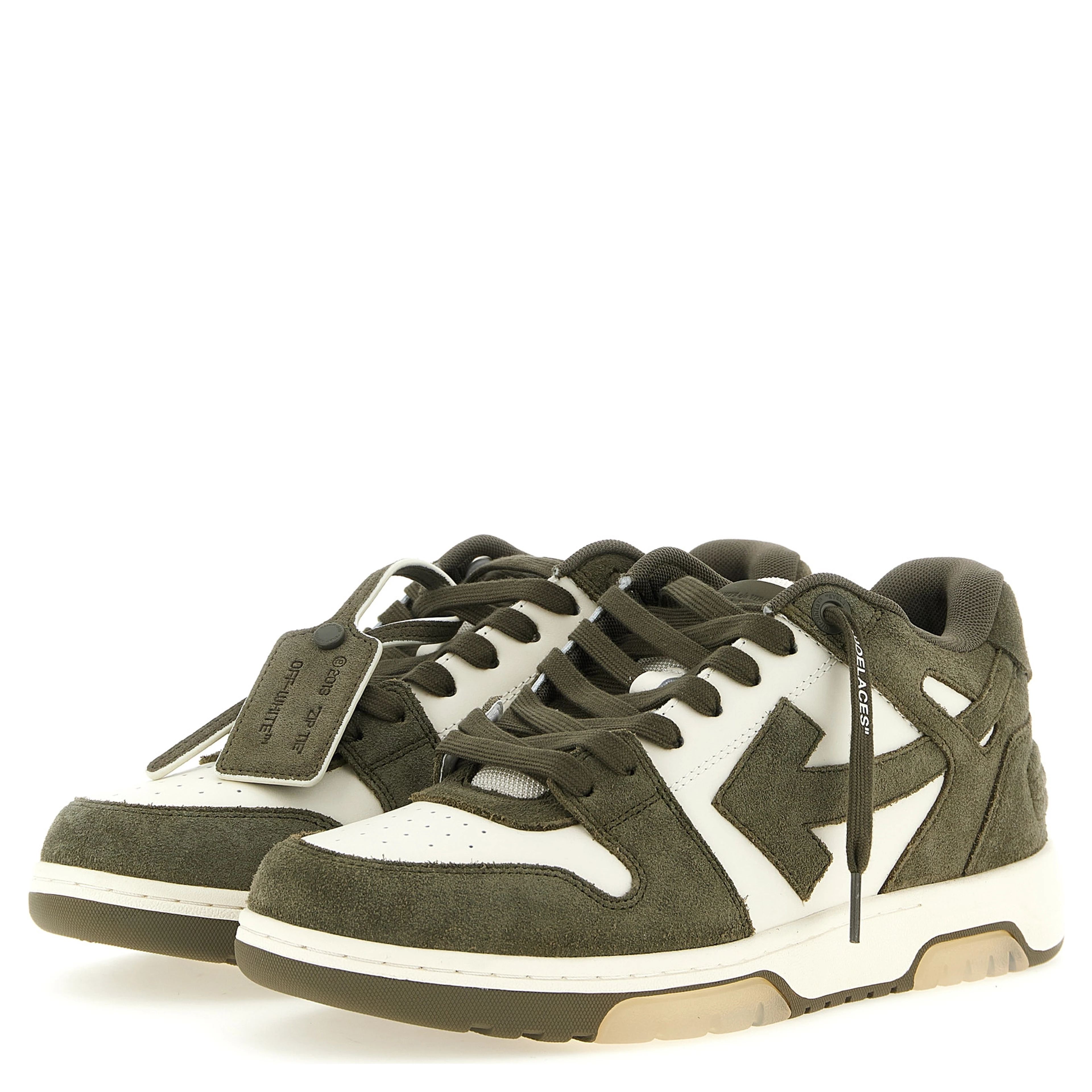 Bicolor Cowhide Athletic Sneakers