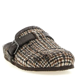 Brown Alpaca Leather Clogs