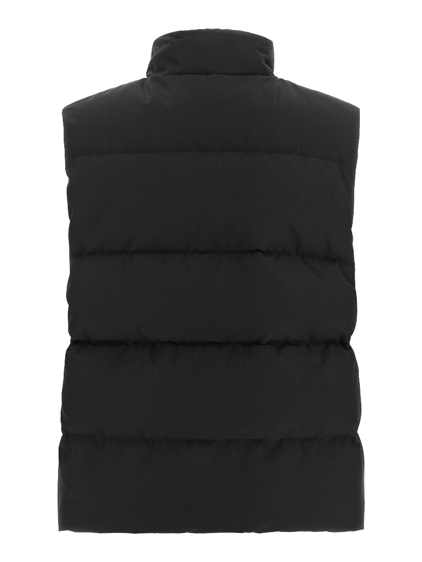 Black Polyester Sleeveless Jacket