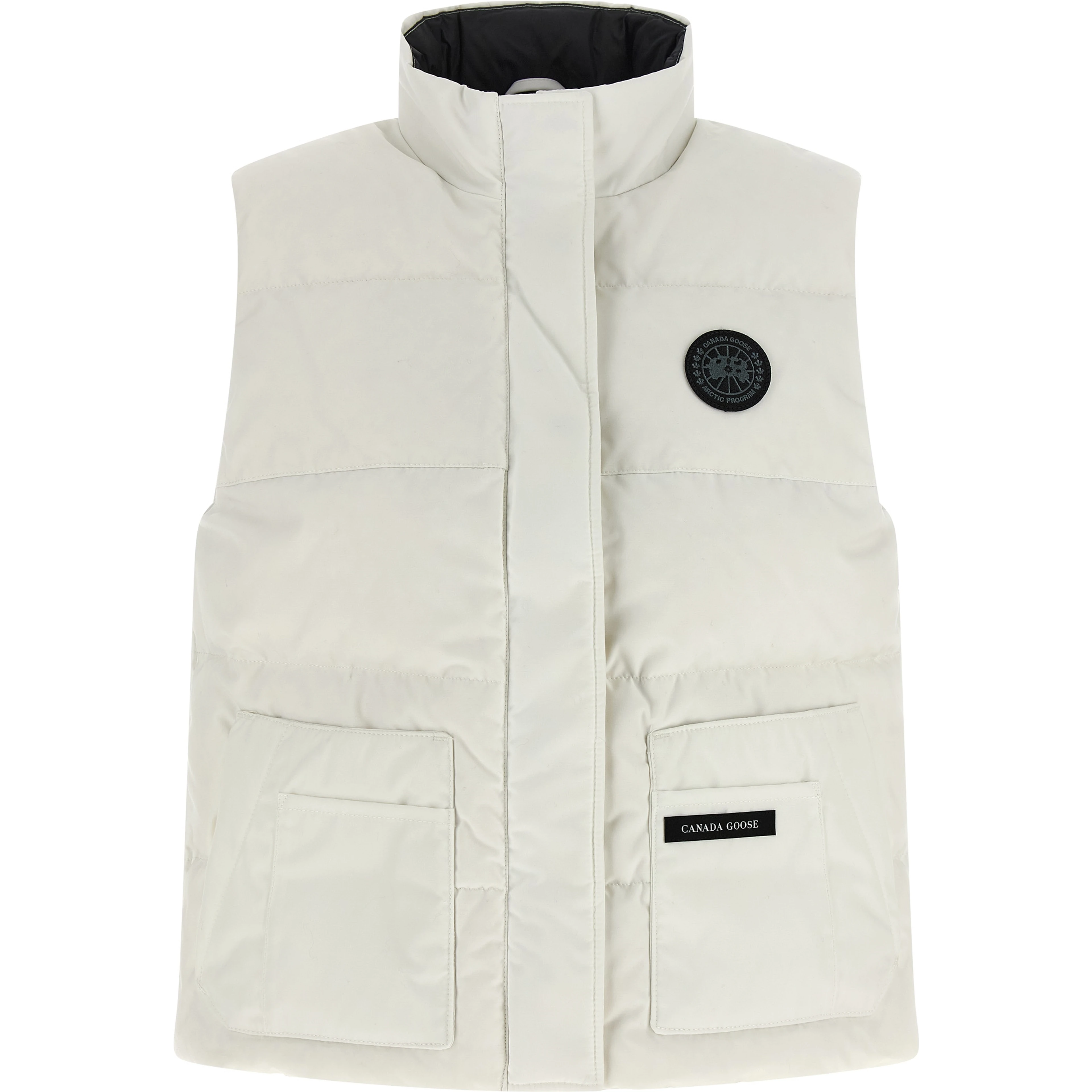 White Polyester Sleeveless Jacket