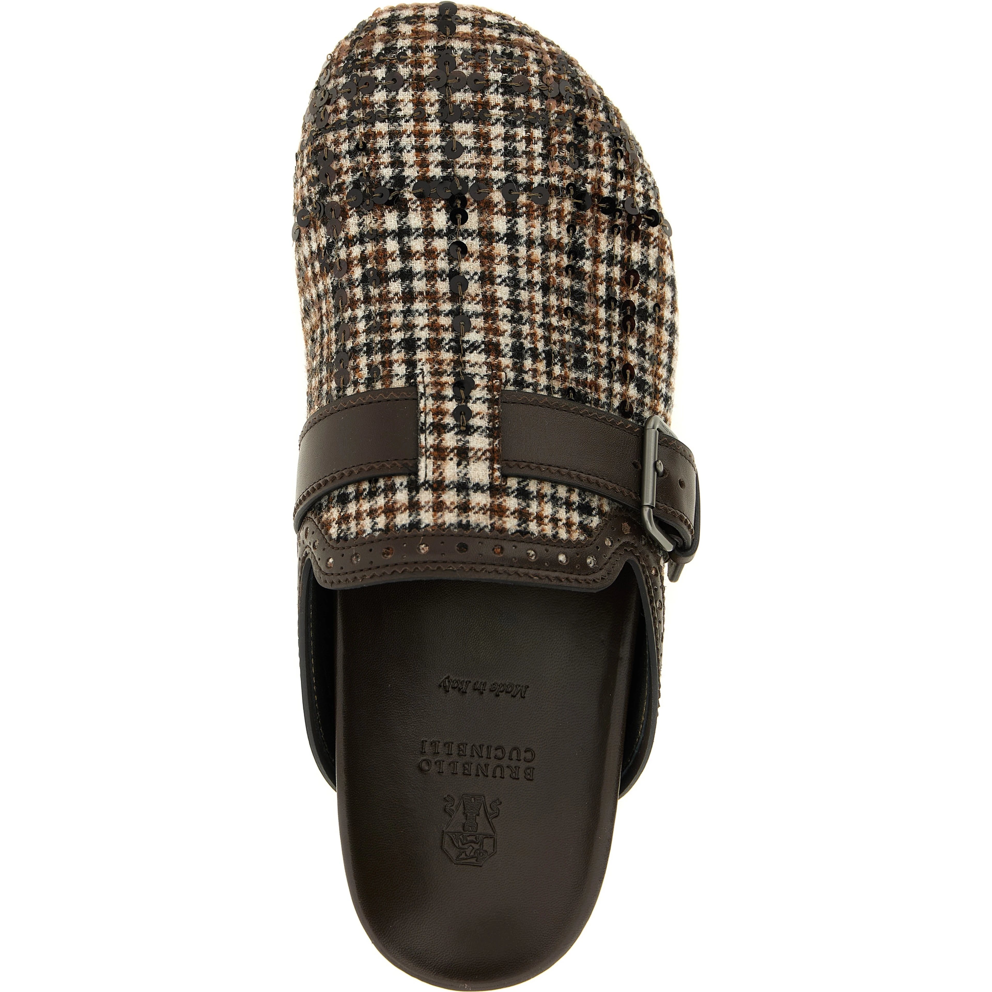 Brown Alpaca Leather Clogs