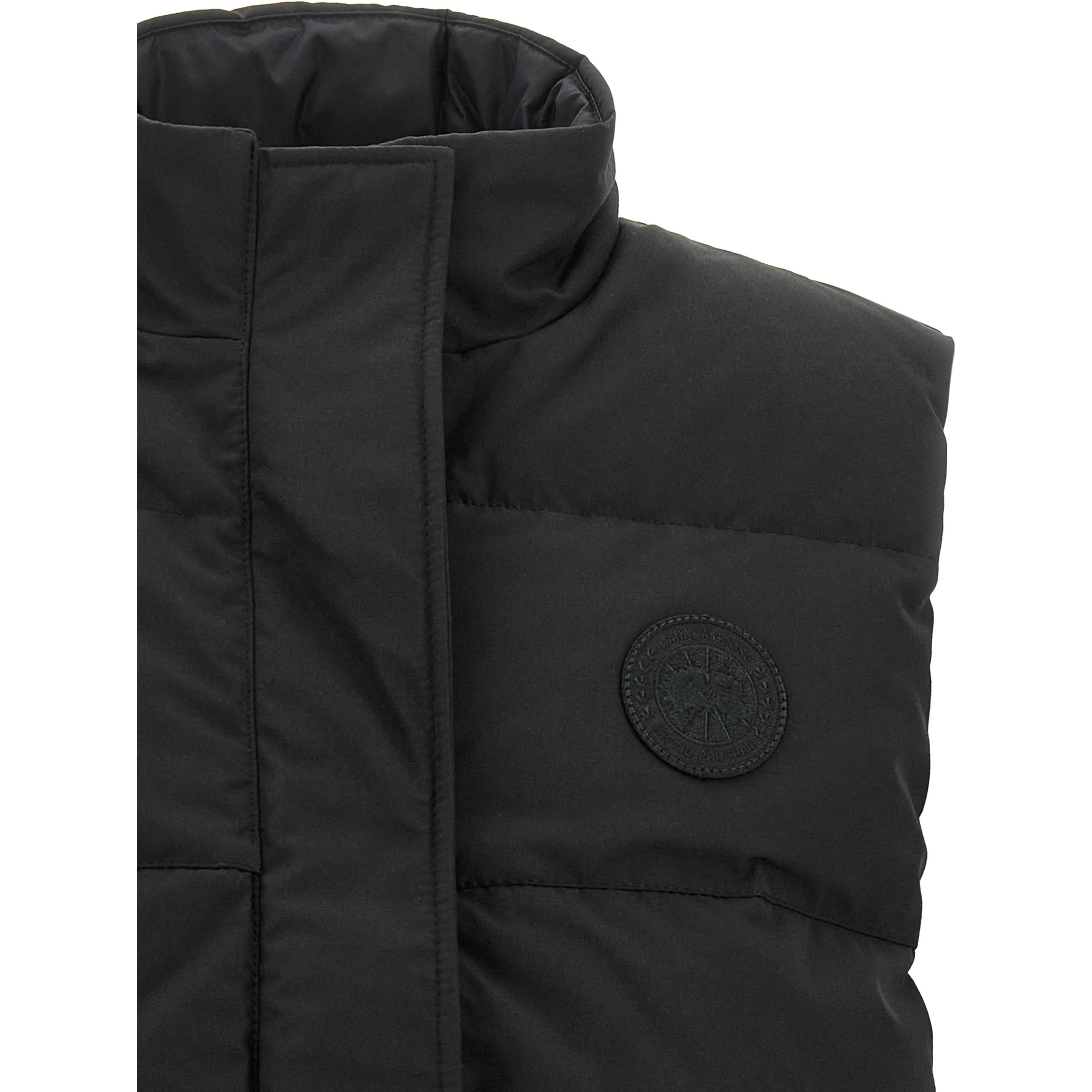 Black Polyester Sleeveless Jacket
