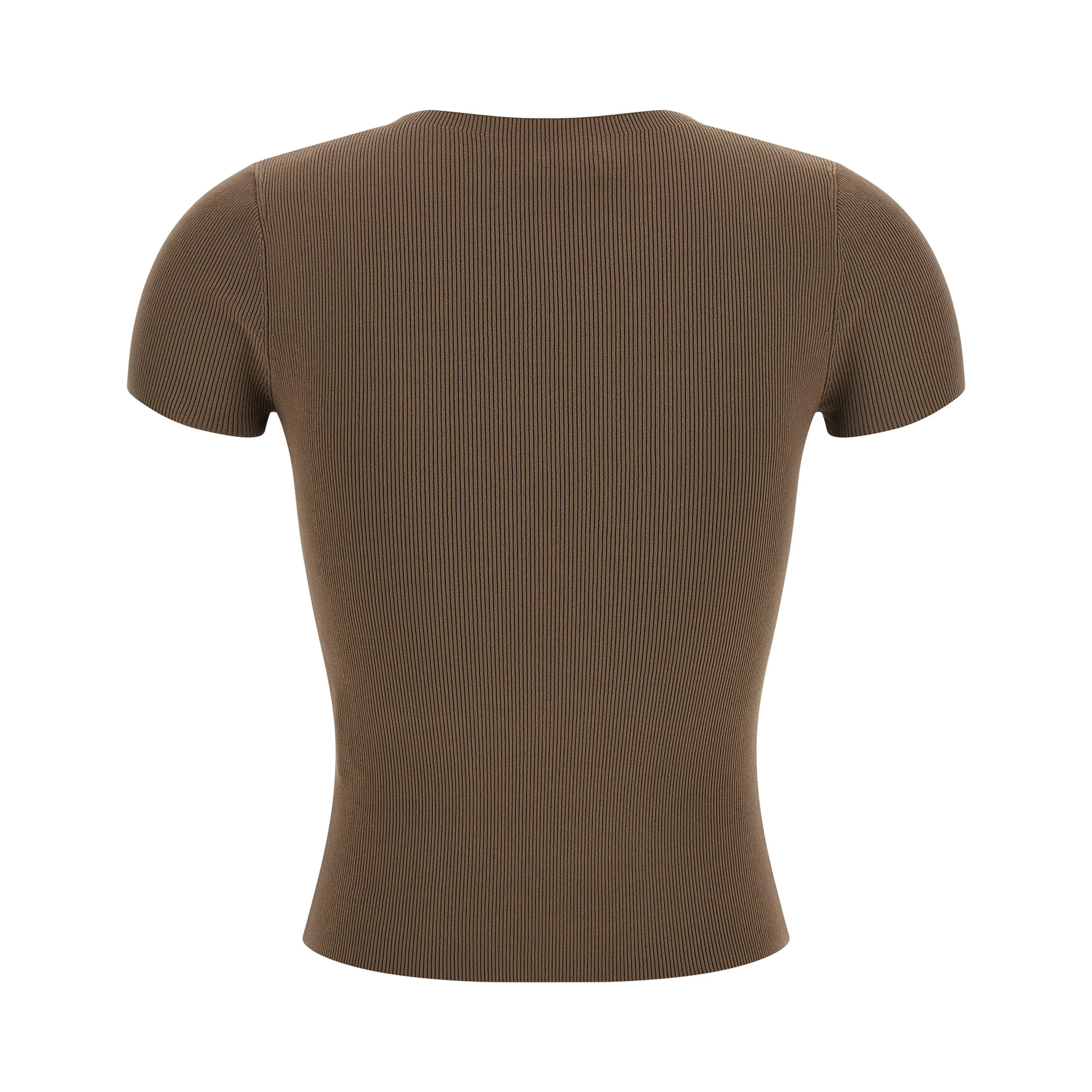 Brown Polyamide T-Shirt