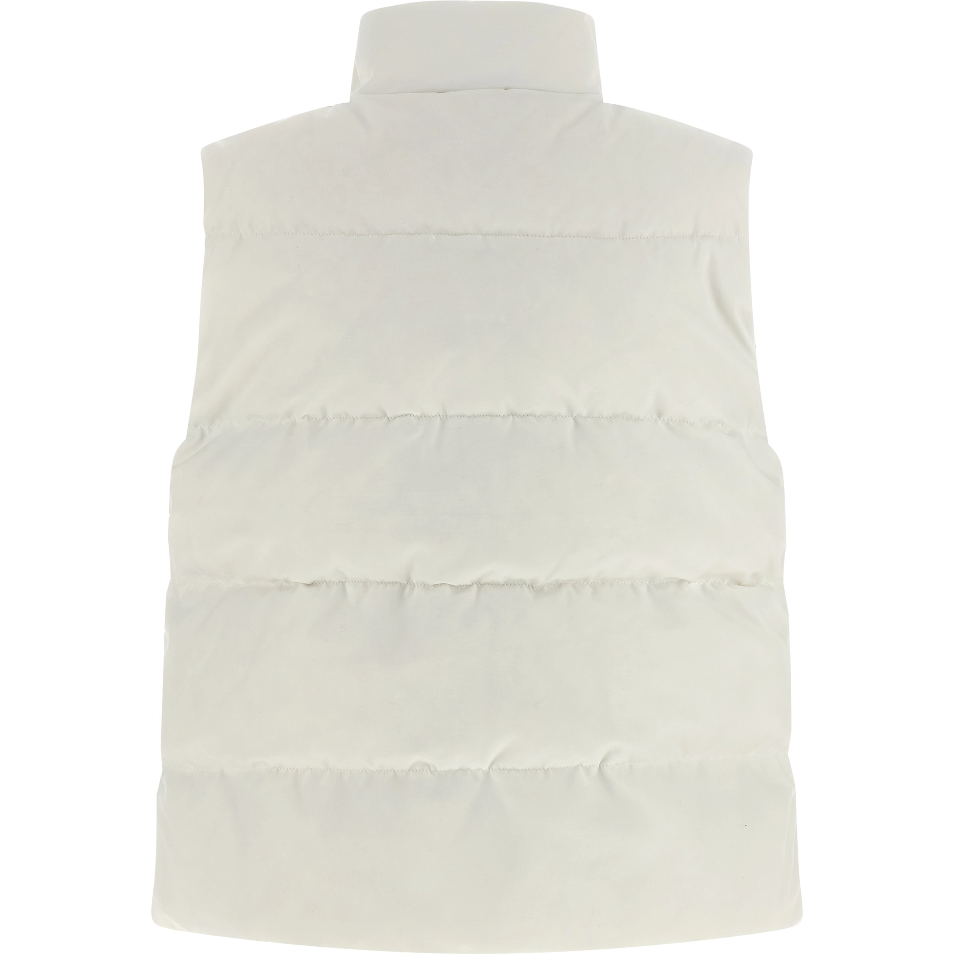 White Polyester Sleeveless Jacket