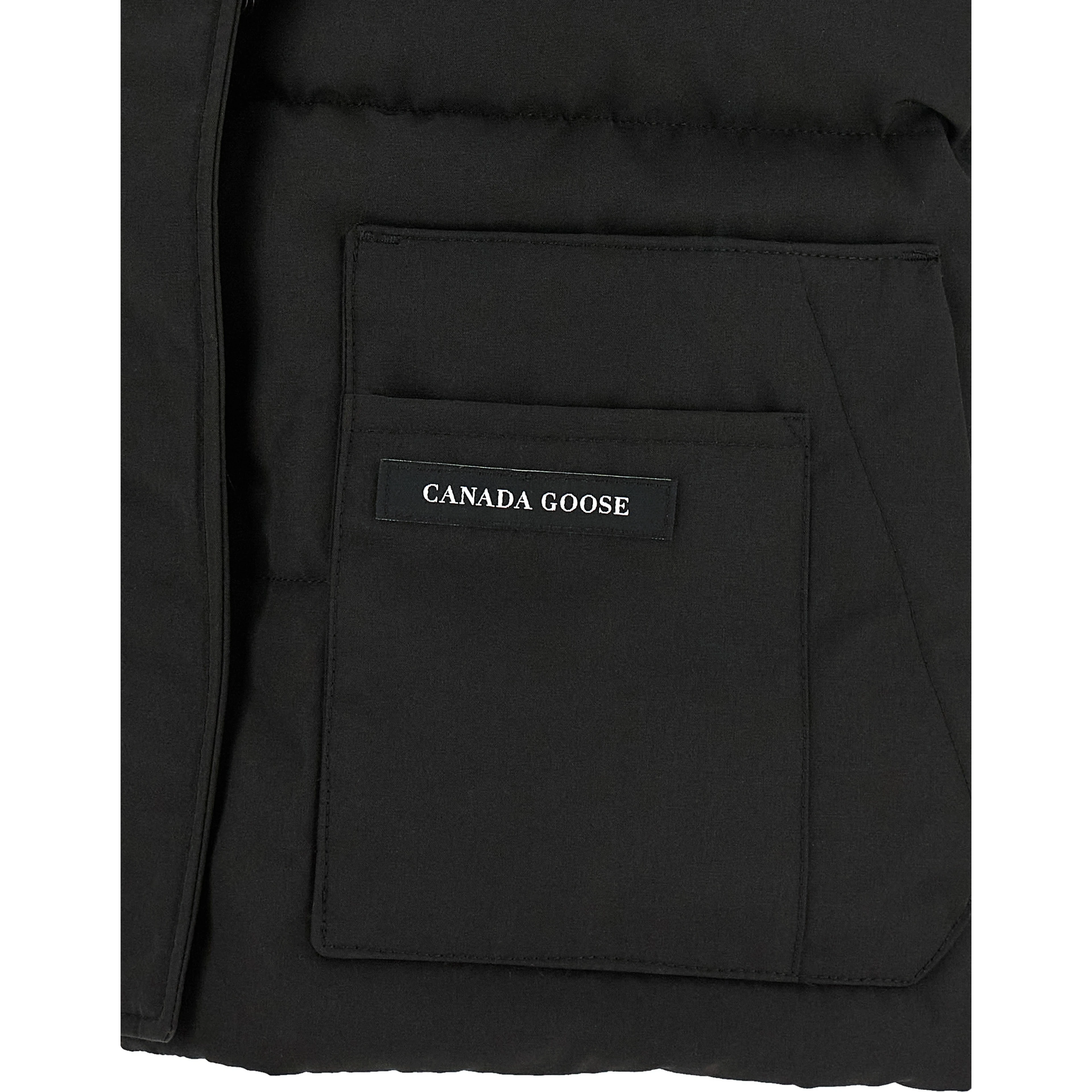 Black Polyester Sleeveless Jacket