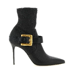 Black Lamb Leather Ankle Boots