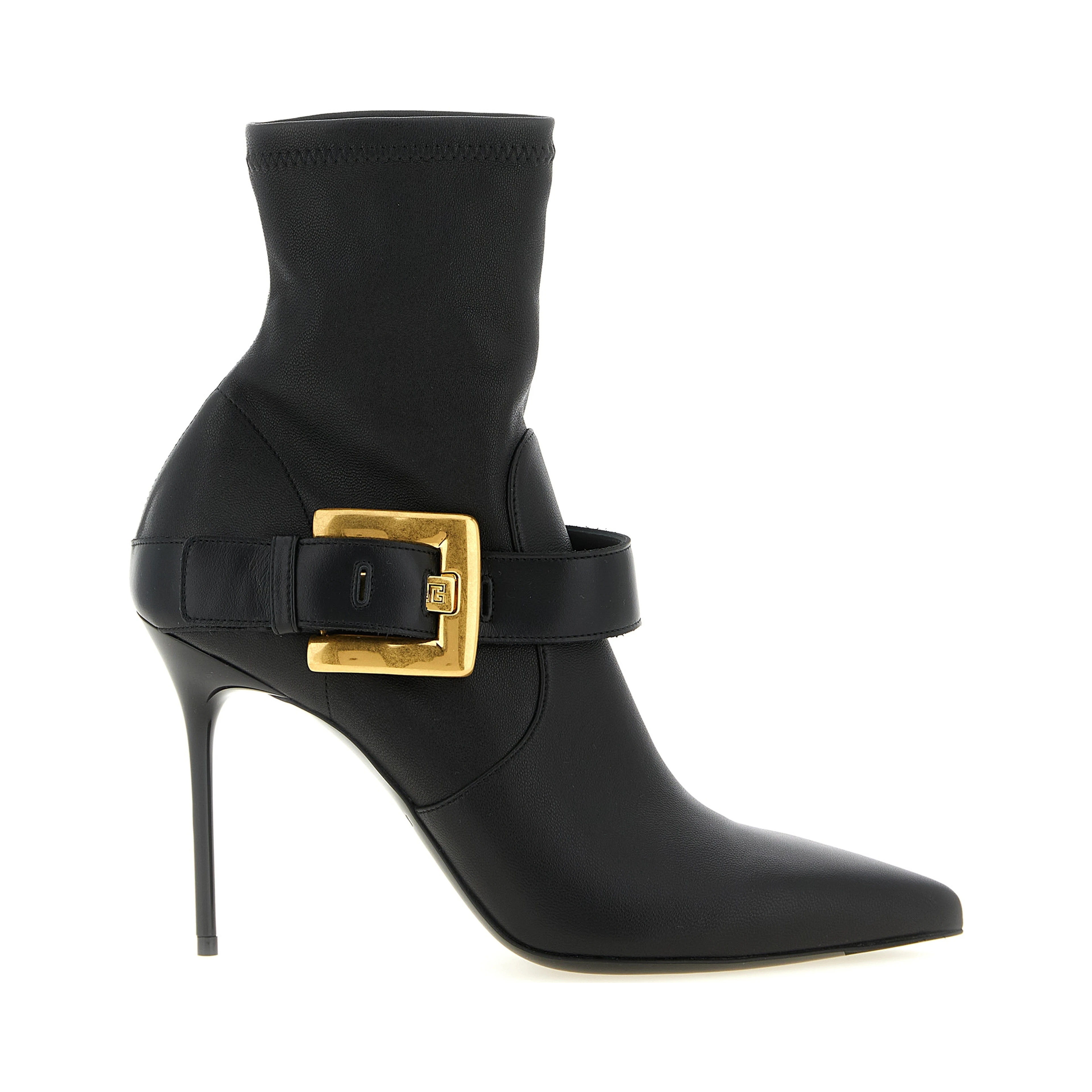 Black Lamb Leather Ankle Boots
