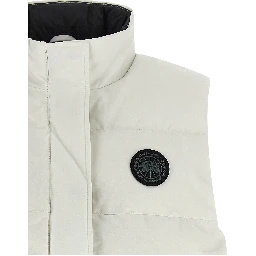 White Polyester Sleeveless Jacket