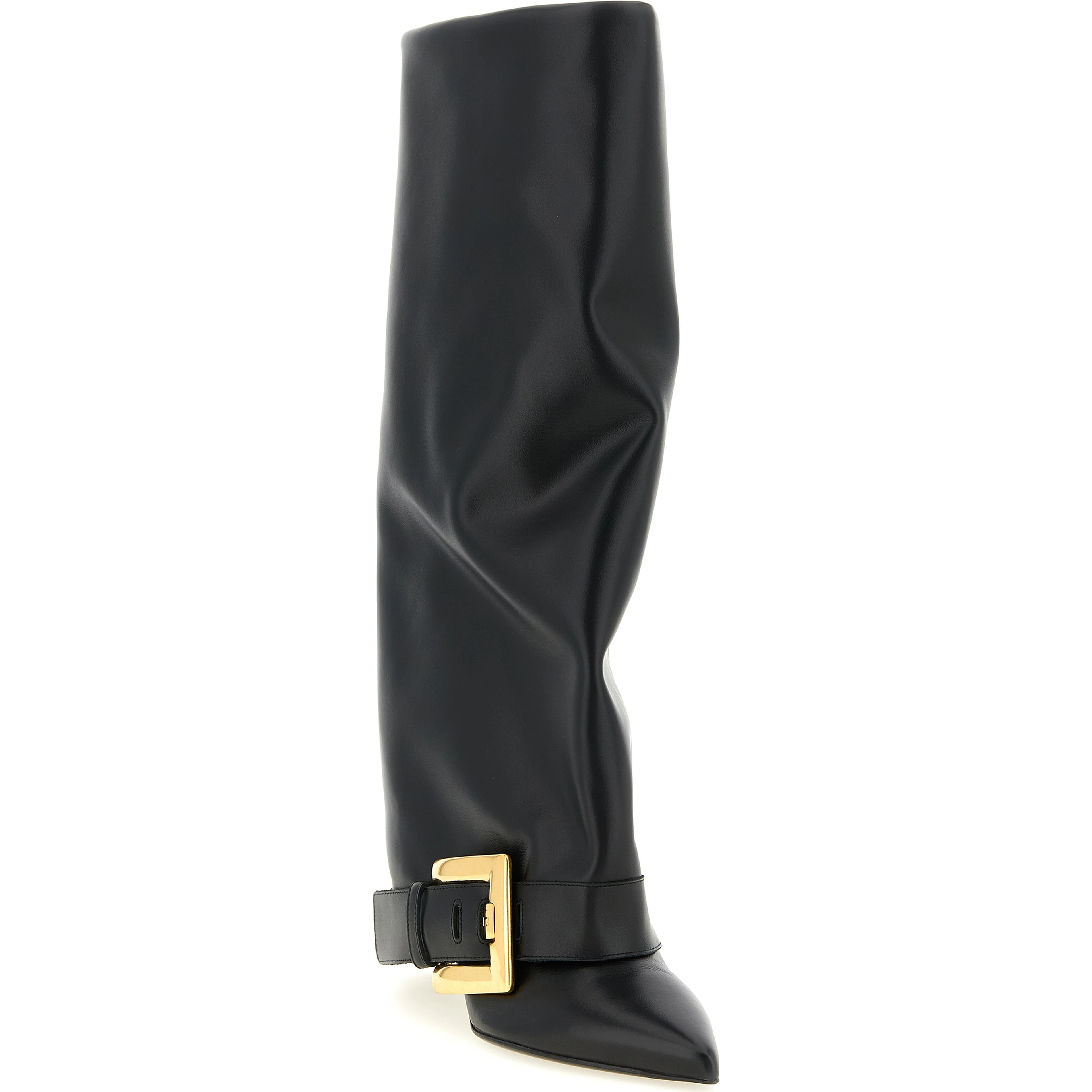 Black Calfskin Over The Knee