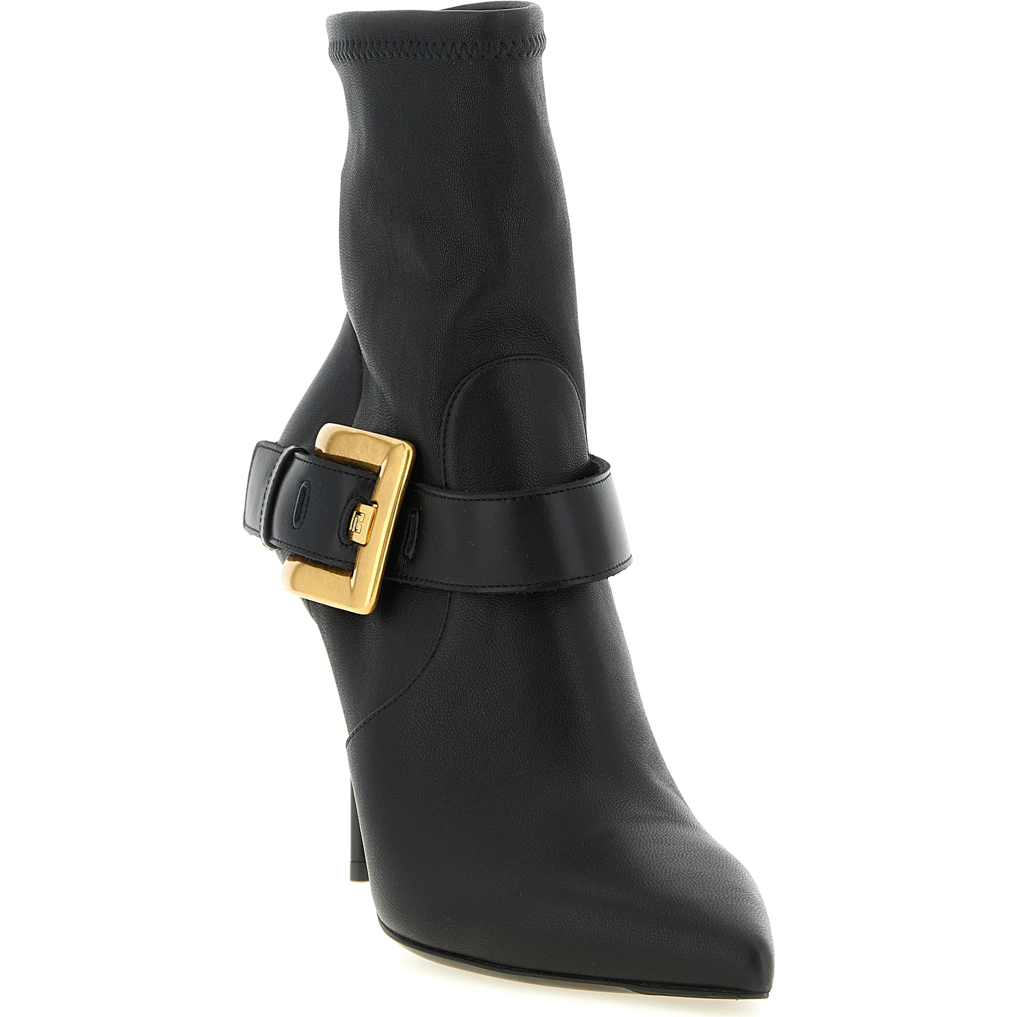 Black Lamb Leather Ankle Boots