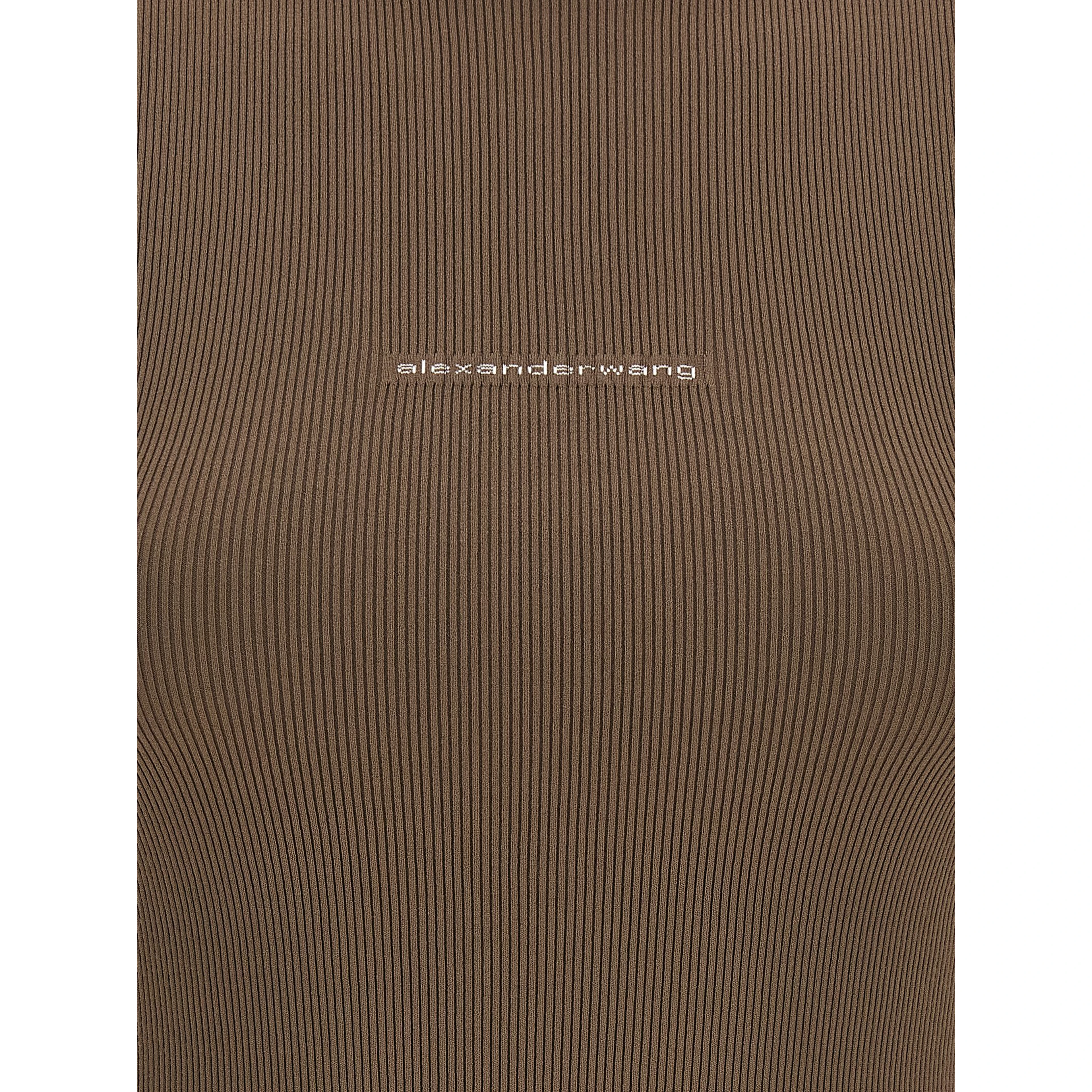 Brown Polyamide T-Shirt