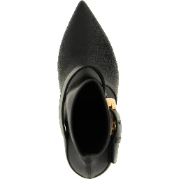 Black Lamb Leather Ankle Boots