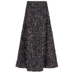 Blue Viscose Midi Skirt