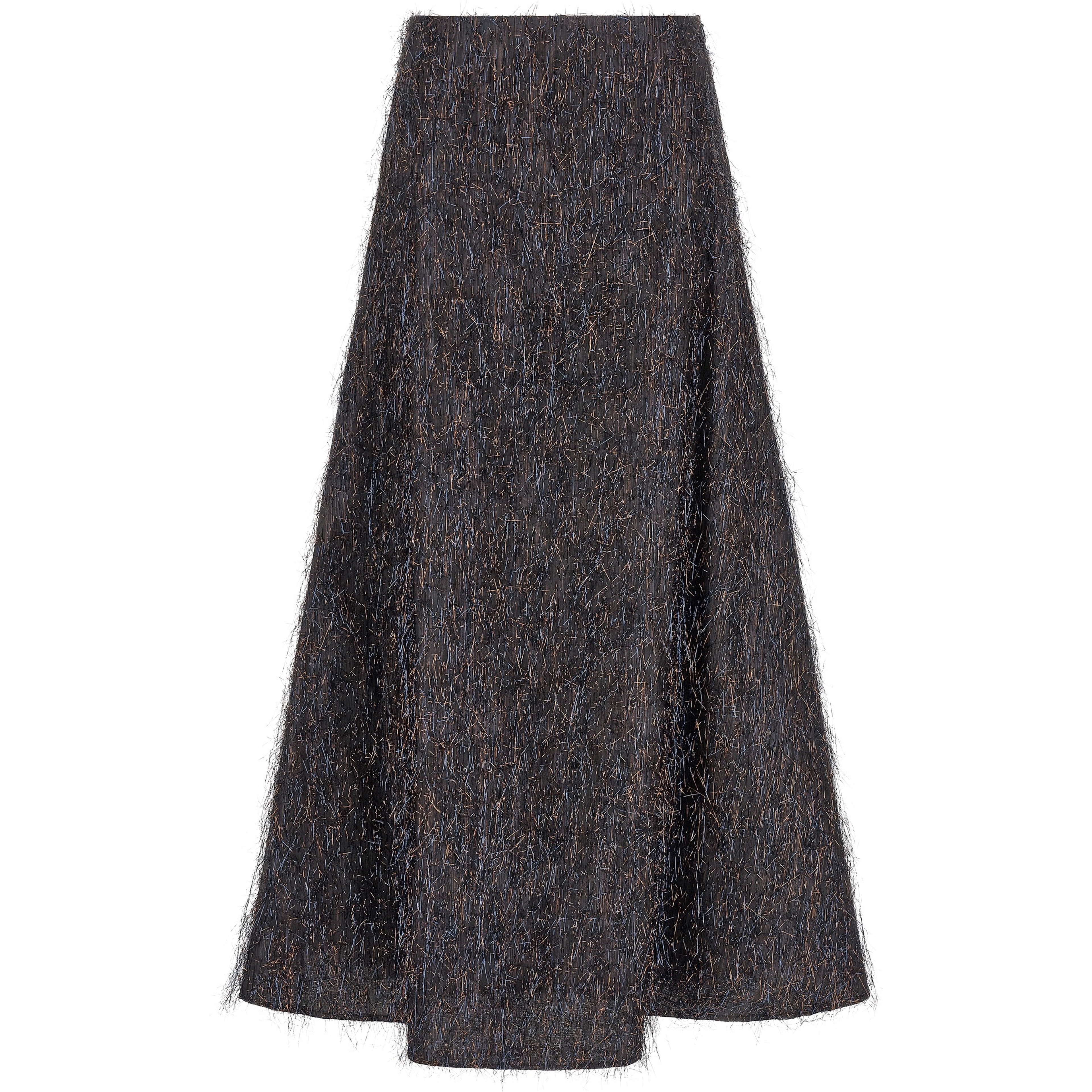 Blue Viscose Midi Skirt