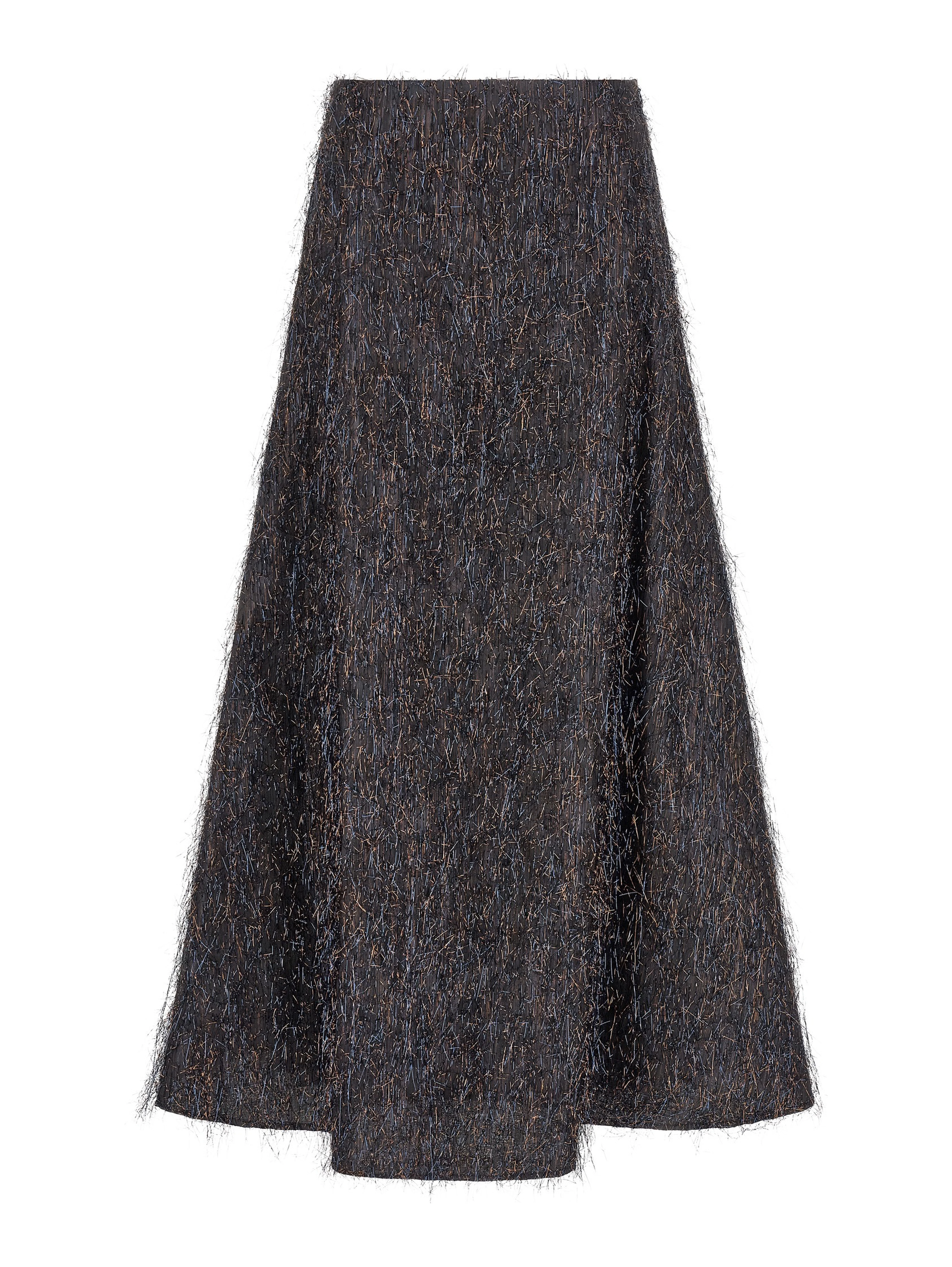 Blue Viscose Midi Skirt
