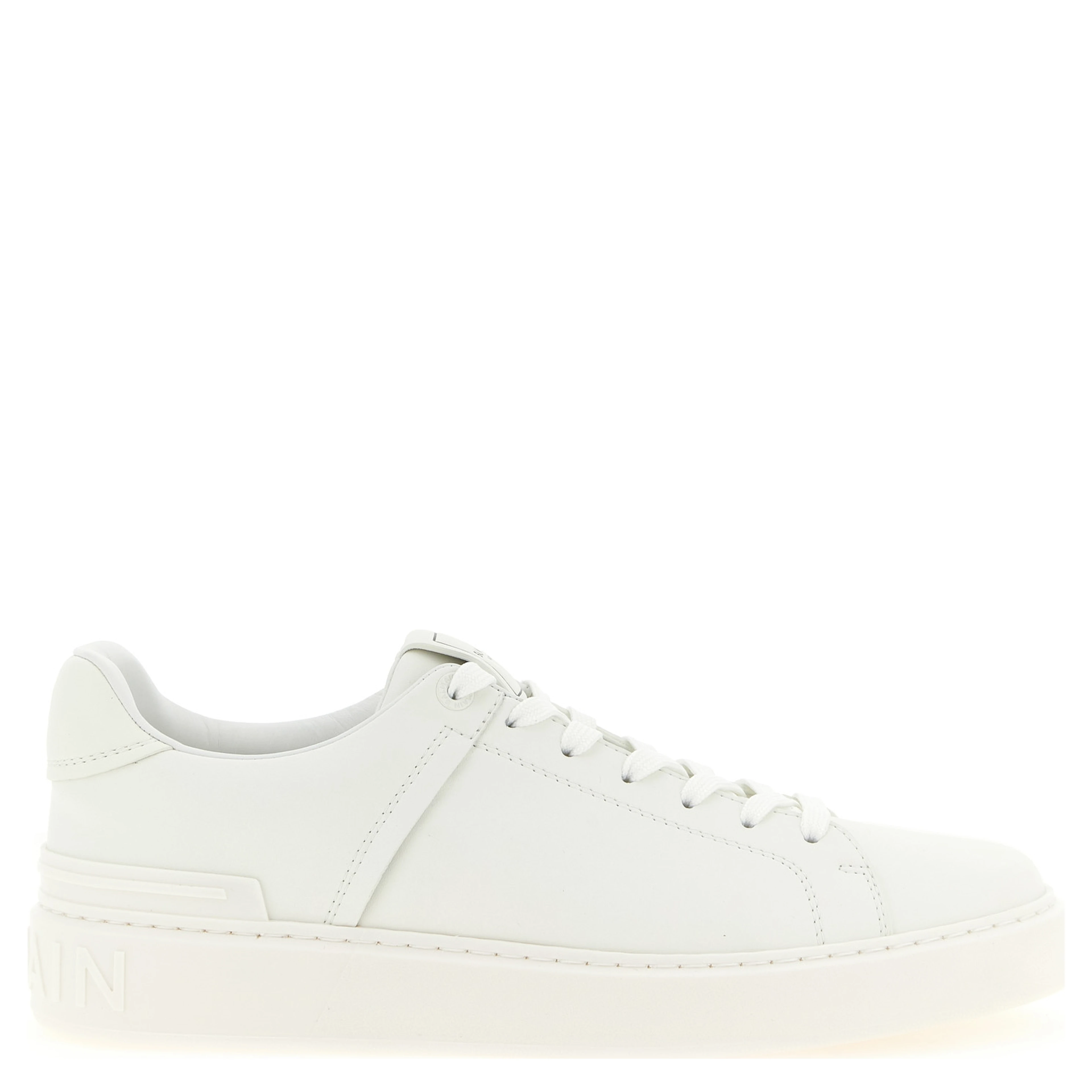 White Calfskin Low Top Sneakers