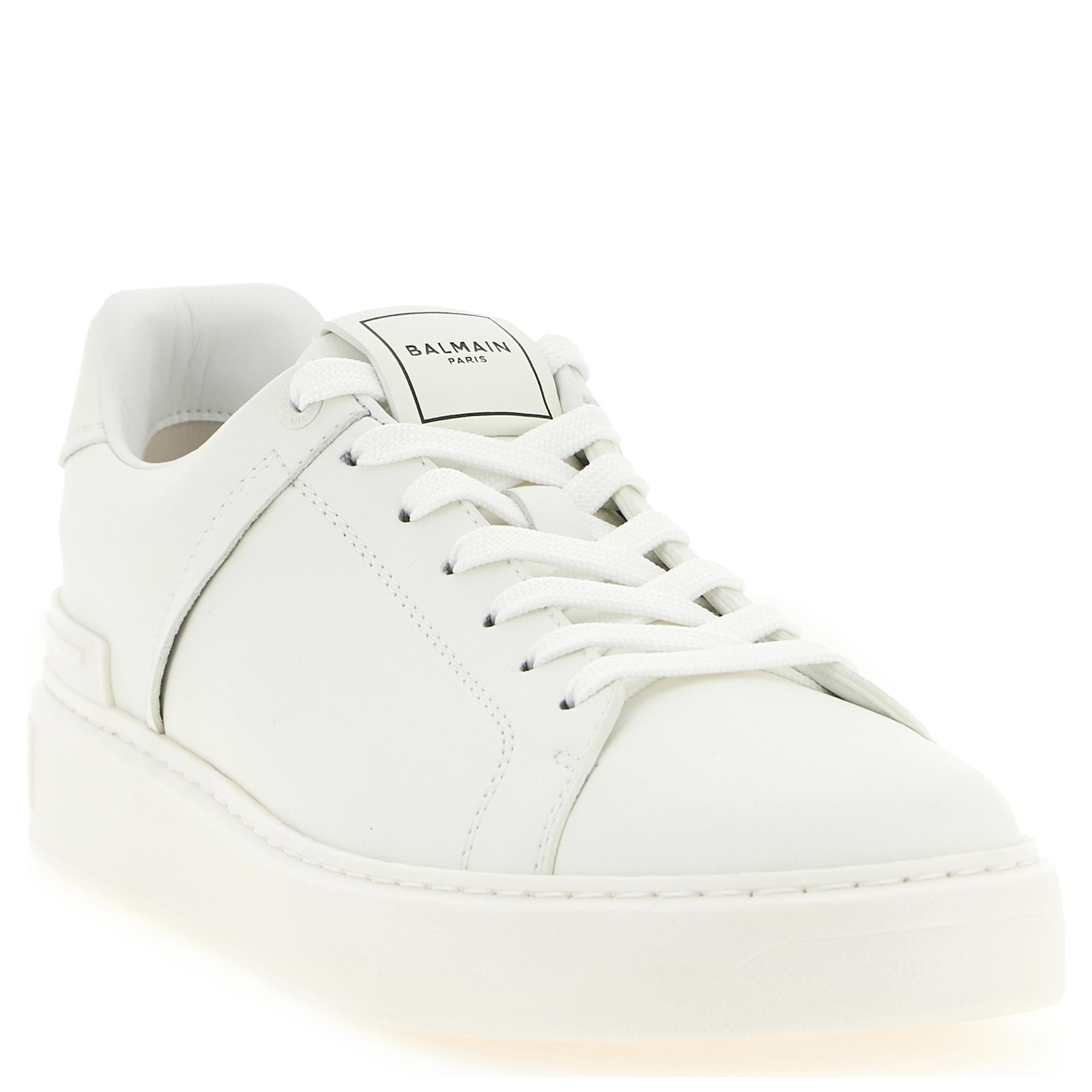 White Calfskin Low Top Sneakers