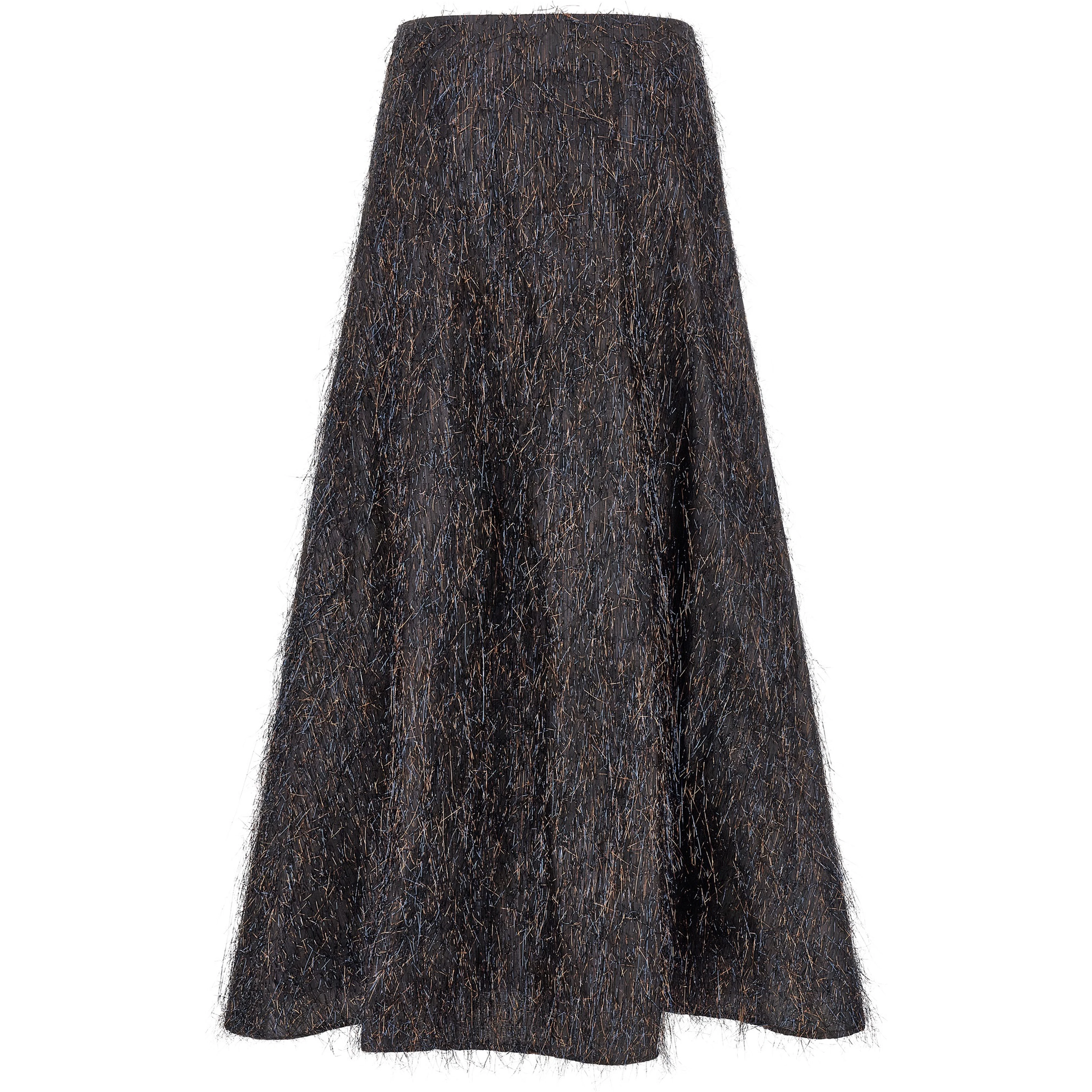 Blue Viscose Midi Skirt
