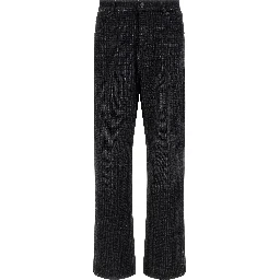 Black Cotton Straight-Leg Jeans