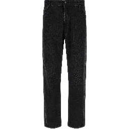 Black Cotton Straight-Leg Jeans