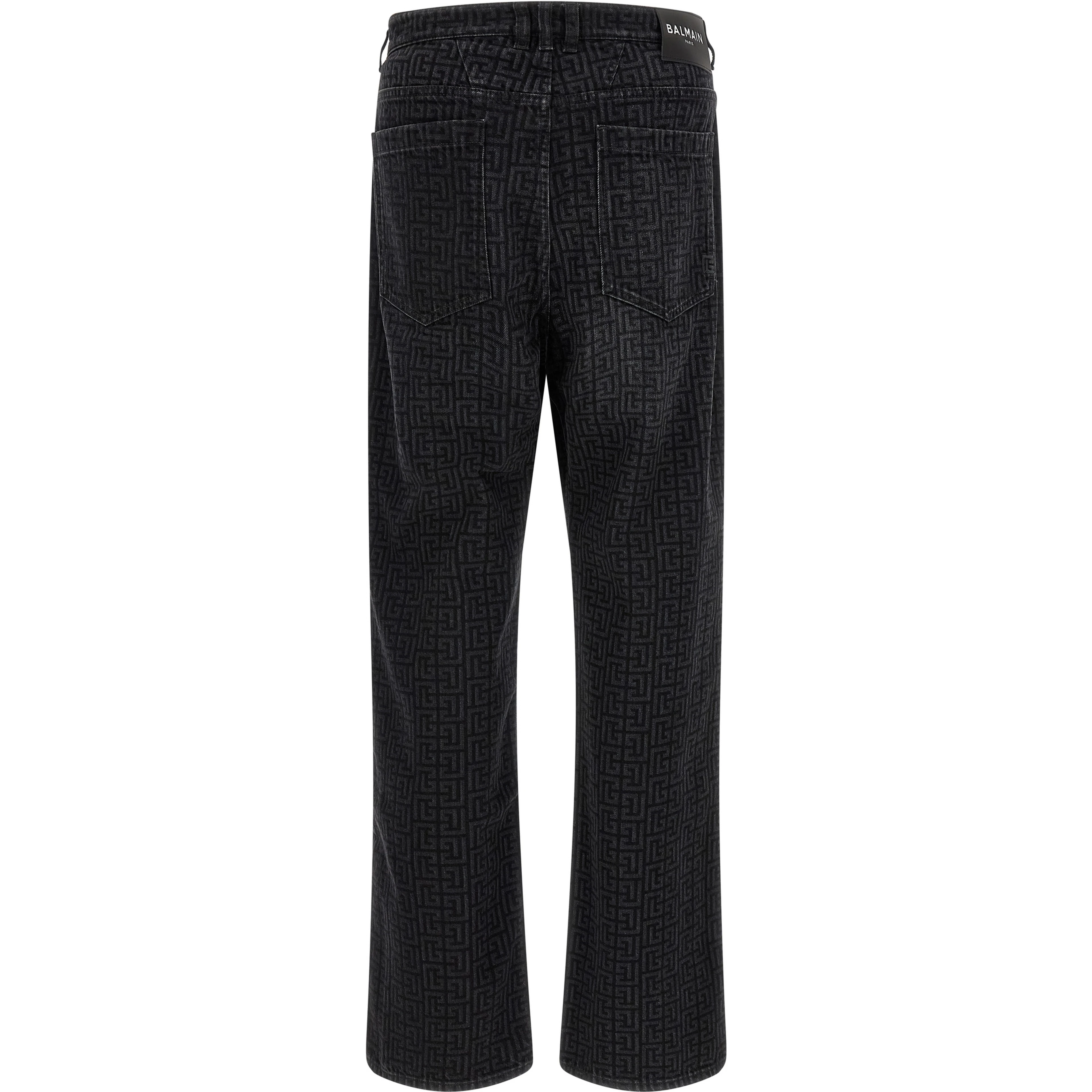 Black Cotton Straight-Leg Jeans